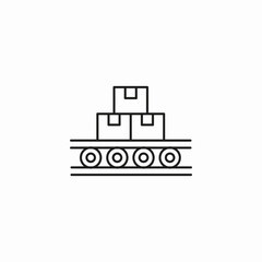 conveyor belt boxes icon sign vector