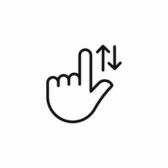 finger scroll vertical icon sign vector