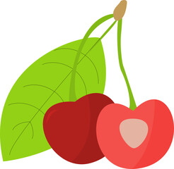Illustration of Red Cherries