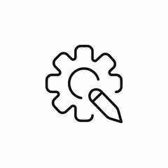 gear and pencil icon sign vector