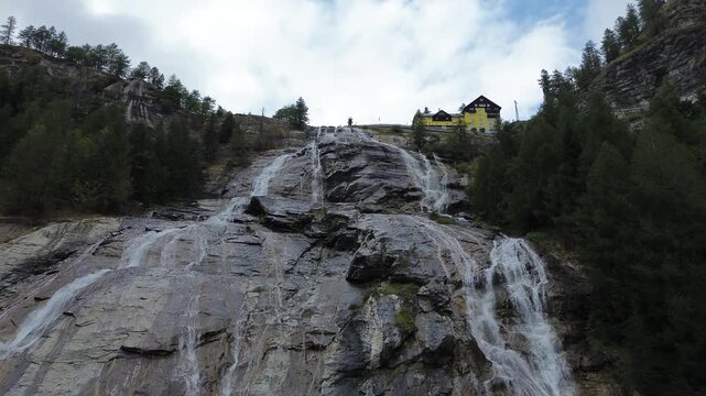 Toce waterfall in Italian alps