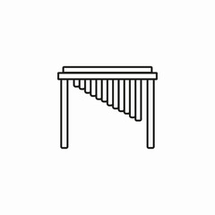 pan flute instrument icon sign vector