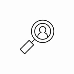 person magnifying glass icon sign vector