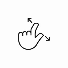 two finger pinch icon sign vector