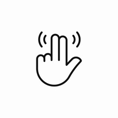 two fingers tap icon sign vector