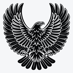 Obraz premium Eagle line art White background illustration Generative Ai