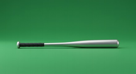 Baseball Bat on Green Background