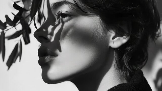 A woman sitting with her eyes closed 