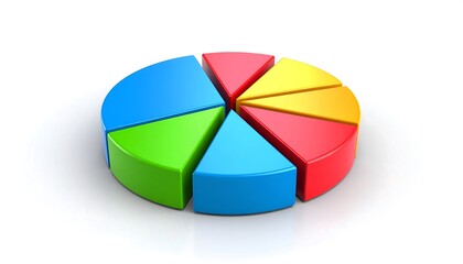 Obraz premium Colorful pie chart on white background