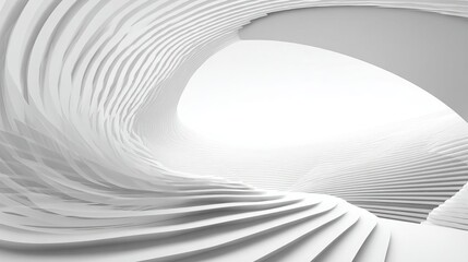 A breathtaking abstract design showcasing smooth flowing curves and a serene atmosphere of purity and calmness