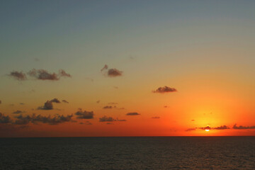 sunset in the Caribbean
