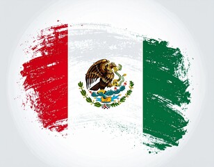 Iranian Flag with Emblem and Kufic Script in Brushstroke Style