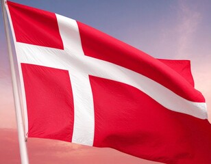 Fototapeta premium Denmark Flag with Textured Brushstroke Finish