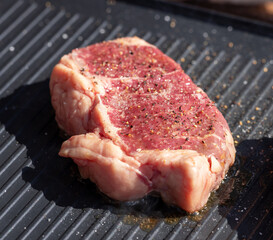 fresh raw steak
