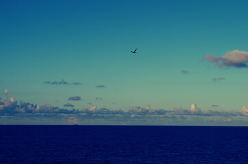 flight over the sea