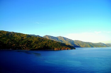 Fototapeta premium island coastline with forests