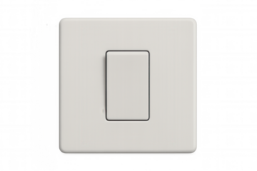 White light switch against transparent backdrop, showcasing electrical control and energy efficiency