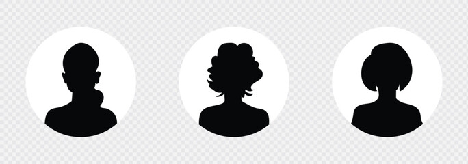 avatar icon. profile icons set. male and female avatars vector icon set illustration isolated on white background.