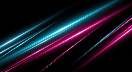 Fototapeta premium Abstract Neon Light Streaks on Black Background