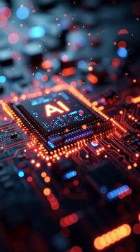 microchip de inteligencia artificial retroiluminado