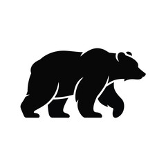 Black bear walking silhouette illustration