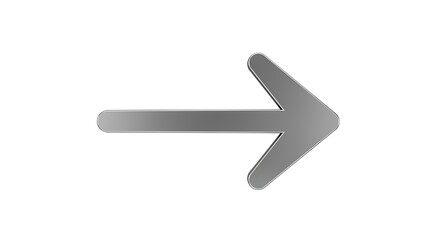 Directional Arrow: A clean, digitally rendered silver arrow, its sleek design pointing towards a destination, symbolizing forward motion and guidance in a minimalist style.