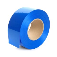 Rolled blue plastic tape