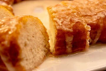 Large Doughnut Cake on a White Plate