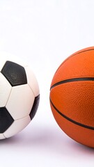 Two sports balls, close-up