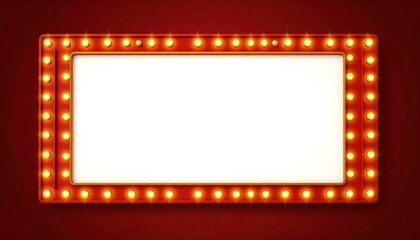 Retro Marquee Signboard with Blank Frame.