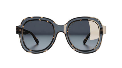 Stylish sunglasses with a unique frame design isolated on transparent background