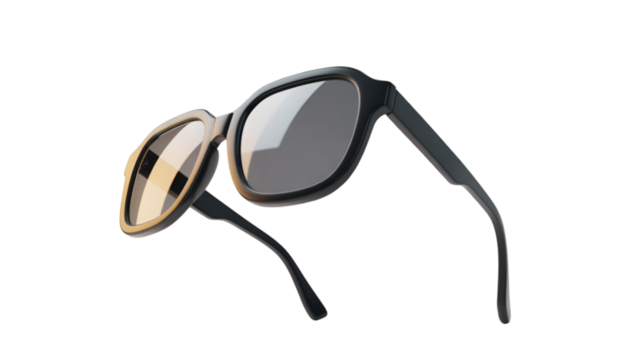 Stylish sunglasses with a modern design and polarized lenses isolated on transparent background