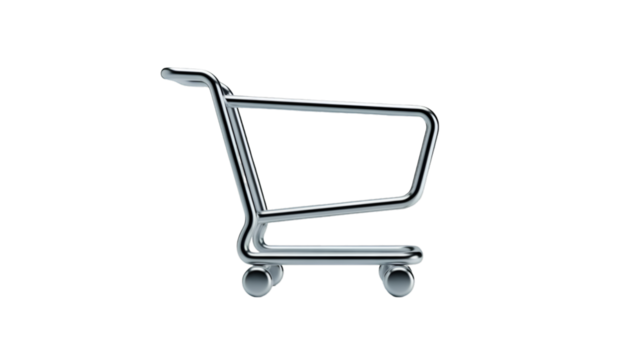 Shopping cart outline isolated on transparent background for online shopping