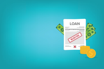 Loan rejected, not approved bank document.	