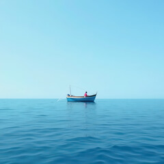 Naklejka premium fishing boat in the sea