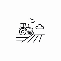 field plowing icon sign vector
