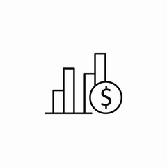 financial bar chart statistics icon sign vector