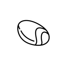 Coffee Bean Outline Icon in Simple Style on White Background  