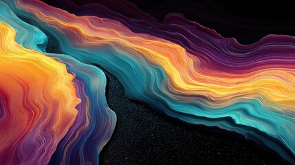 Abstract swirling, layered colors