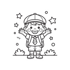 Bold & Easy Back to School Coloring page, back to school coloring book – fun and easy coloring pages for kids, simple, bold, and engaging illustrations of school supplies