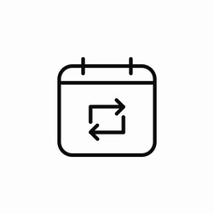 repeat calendar icon sign vector