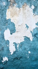 Obraz premium Abstract Teal and White Peeling Paint Wall Texture