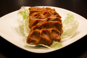 Traditional Turkish raw meatballs cig kofte