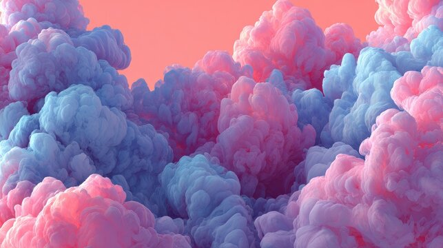 Pink and blue clouds of smoke - Powered by Adobe