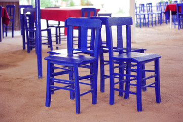 Blue chairs to traditional restaurant