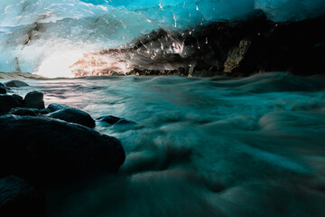 river inside the glacier