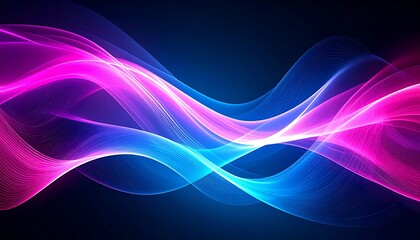 Abstract Neon Waves Background. (2)