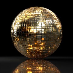 Obraz premium Gold glitter disco ball