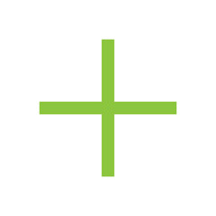 Fototapeta premium Green plus icon. Green cross icon. Green plus symbol png.