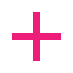 Fototapeta premium Pink plus icon. Pink cross icon. Plus symbol png.